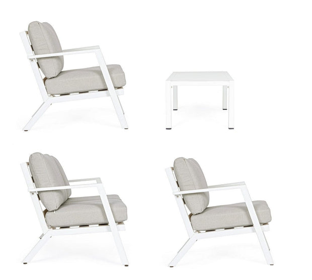 Set da giardino 4 posti con tavolino Harleys Grigio (7)