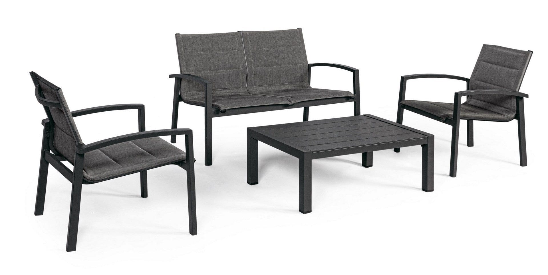 Set da giardino 4 posti con tavolino Laiken Antracite