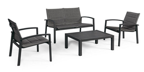 Set da giardino 4 posti con tavolino Laiken Antracite
