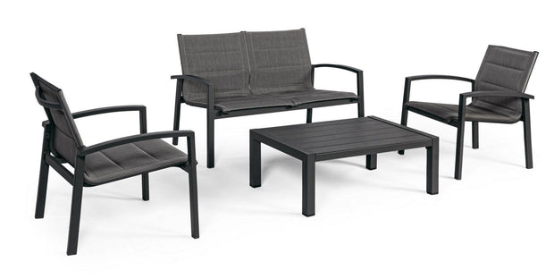 Set da giardino 4 posti con tavolino Laiken Antracite
