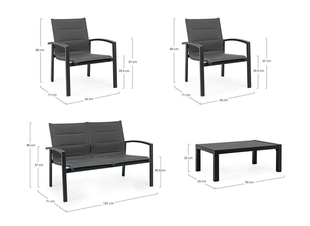 Set da giardino 4 posti con tavolino Laiken Antracite (12)