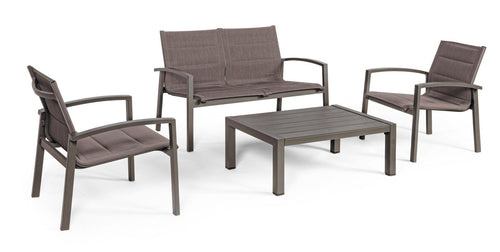 Set da giardino 4 posti con tavolino Laiken Cappuccino