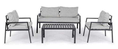 Set da giardino 4 posti con tavolino Lorillard Grigio (1)