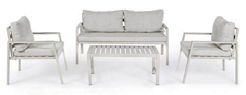 Set da giardino 4 posti con tavolino Lorillard Grigio (1)