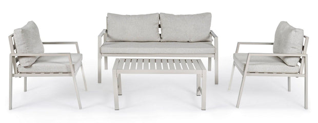 Set da giardino 4 posti con tavolino Lorillard Grigio (1)