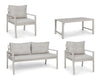 Set da giardino 4 posti con tavolino Lorillard Grigio (2)