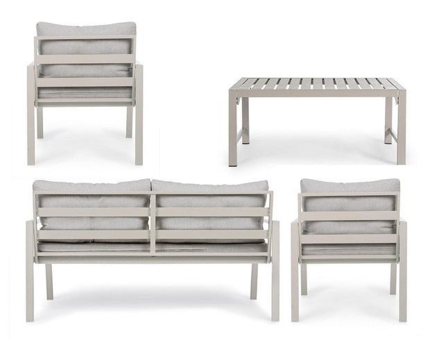 Set da giardino 4 posti con tavolino Lorillard Grigio (4)