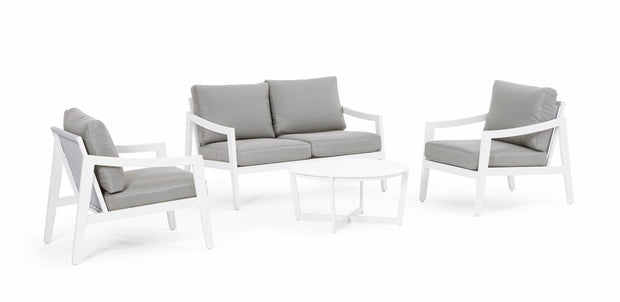 Set da giardino 4 posti con tavolino Sirenus Bianco