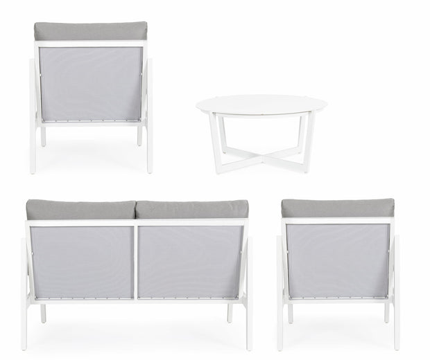 Set da giardino 4 posti con tavolino Sirenus Bianco (5)