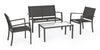 Set da giardino 4 posti con tavolino Trent Antracite