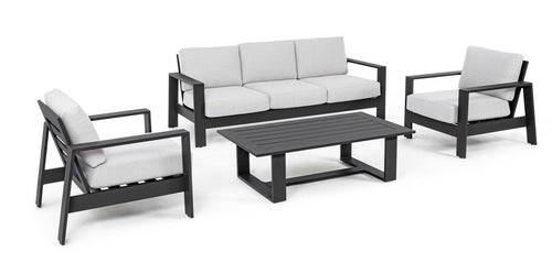 Set da giardino 5 posti con tavolino Baltic Grigio