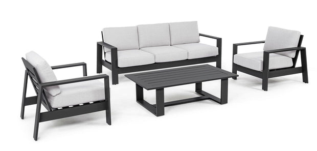 Set da giardino 5 posti con tavolino Baltic Grigio