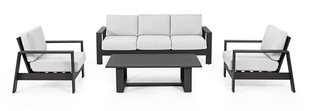 Set da giardino 5 posti con tavolino Baltic Grigio (1)