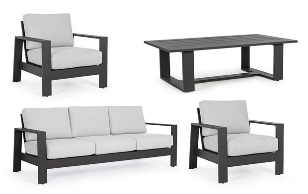 Set da giardino 5 posti con tavolino Baltic Grigio (2)