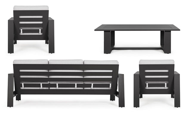 Set da giardino 5 posti con tavolino Baltic Grigio (3)