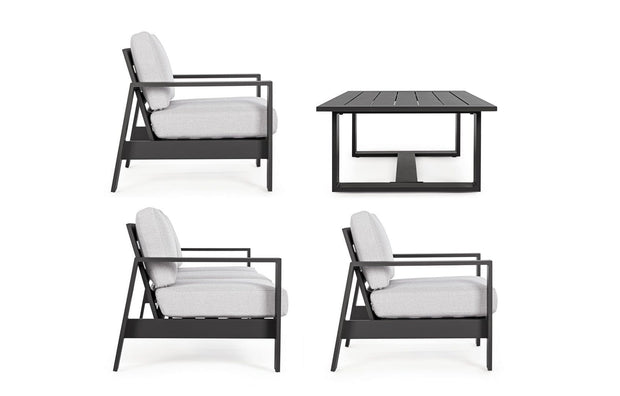 Set da giardino 5 posti con tavolino Baltic Grigio (5)