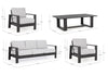 Set da giardino 5 posti con tavolino Baltic Grigio (10)