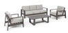 Set da giardino 5 posti con tavolino Baltic Grigio (1)