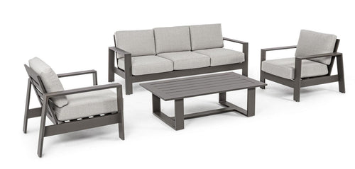 Set da giardino 5 posti con tavolino Baltic Grigio (1)