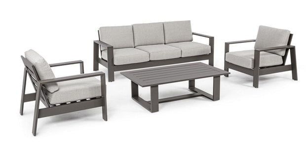 Set da giardino 5 posti con tavolino Baltic Grigio (1)