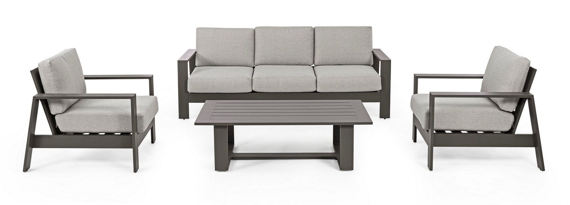 Set da giardino 5 posti con tavolino Baltic Grigio (2)