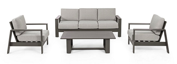Set da giardino 5 posti con tavolino Baltic Grigio (2)