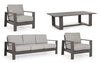 Set da giardino 5 posti con tavolino Baltic Grigio (3)