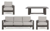 Set da giardino 5 posti con tavolino Baltic Grigio (4)