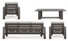 Set da giardino 5 posti con tavolino Baltic Grigio (5)