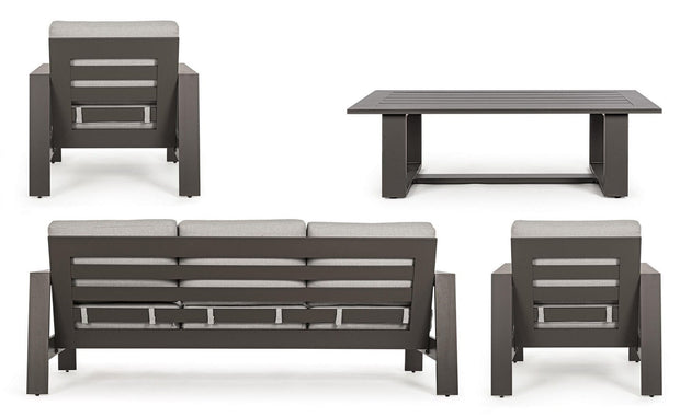 Set da giardino 5 posti con tavolino Baltic Grigio (5)