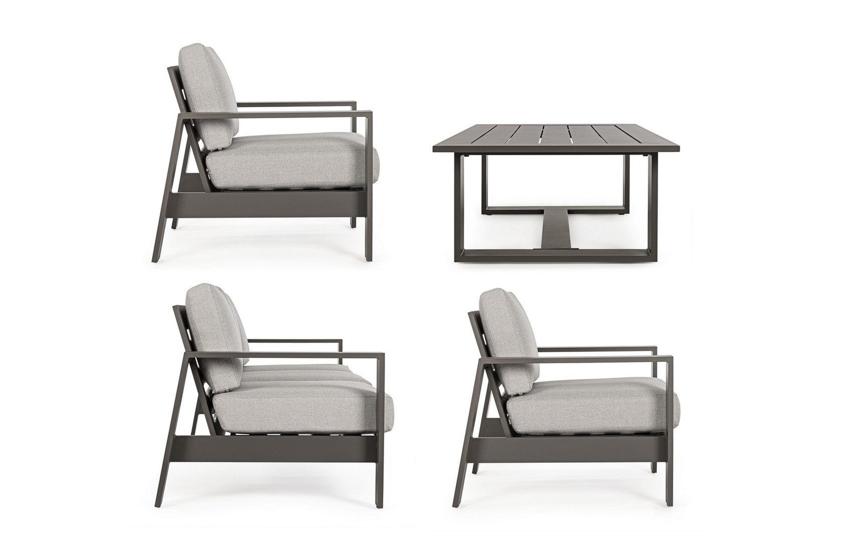 Set da giardino 5 posti con tavolino Baltic Grigio (6)