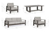 Set da giardino 5 posti con tavolino Baltic Grigio (11)