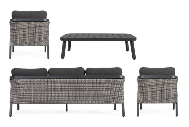 Set da giardino 5 posti con tavolino Cordova Antracite (6)