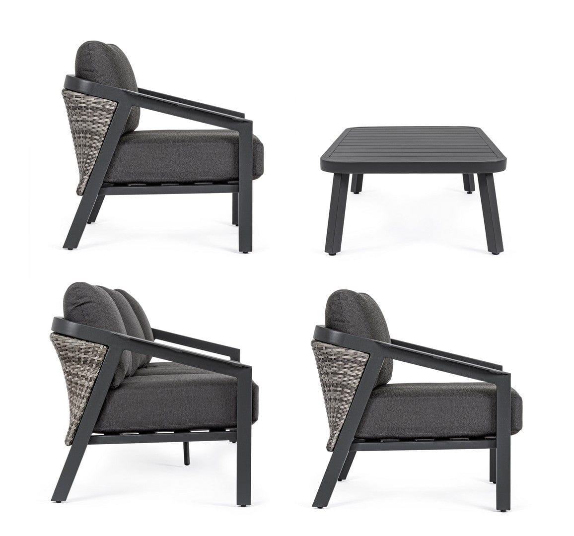 Set da giardino 5 posti con tavolino Cordova Antracite (7)