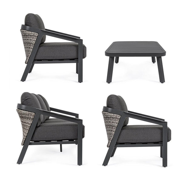 Set da giardino 5 posti con tavolino Cordova Antracite (7)