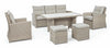 Set da giardino 5 posti con tavolino e pouf Ariel Cappuccino