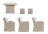 Set da giardino 5 posti con tavolino e pouf Ariel Cappuccino (3)