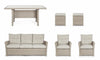 Set da giardino 5 posti con tavolino e pouf Ariel Cappuccino (5)
