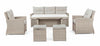 Set da giardino 5 posti con tavolino e pouf Ariel Cappuccino (6)