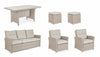Set da giardino 5 posti con tavolino e pouf Ariel Cappuccino (7)