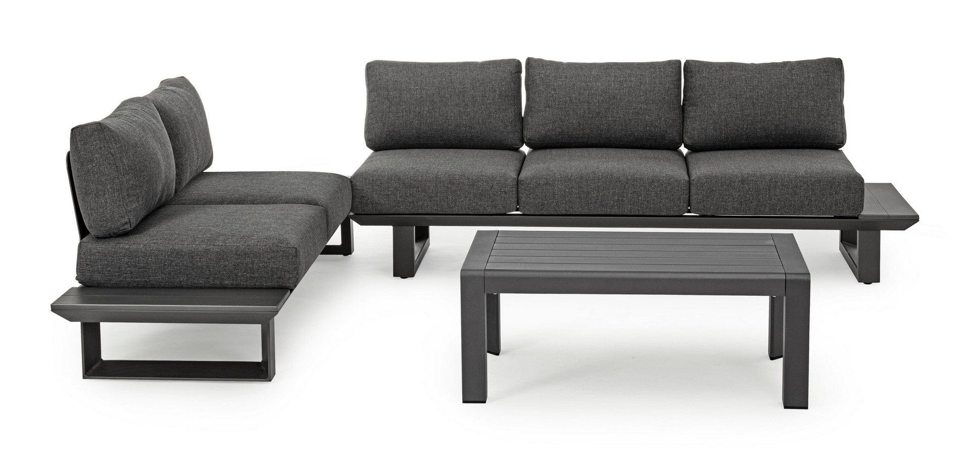 Set da giardino 5 posti con tavolino Konnor Antracite