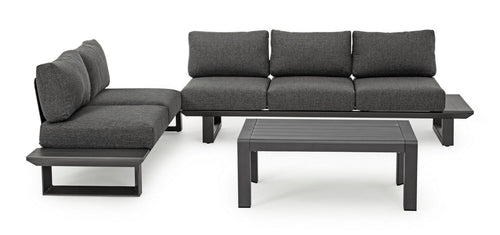 Set da giardino 5 posti con tavolino Konnor Antracite