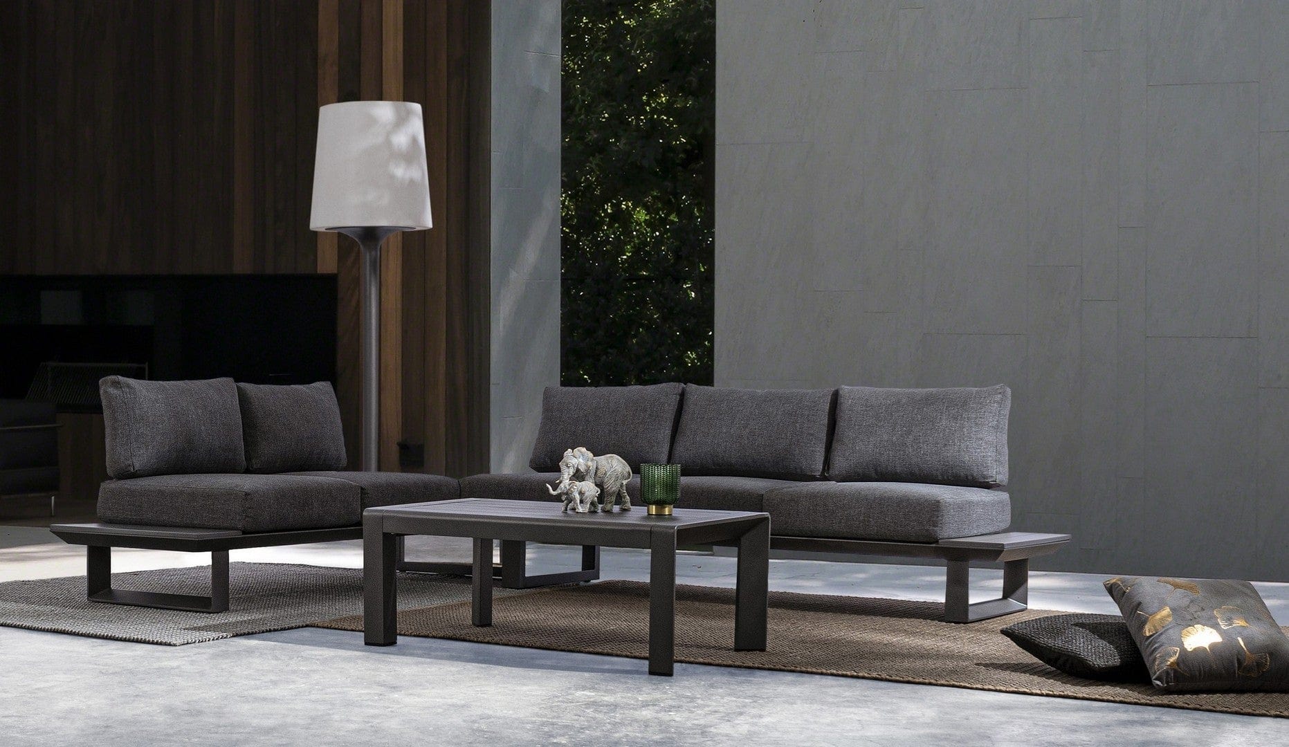 Set da giardino 5 posti con tavolino Konnor Antracite (1)