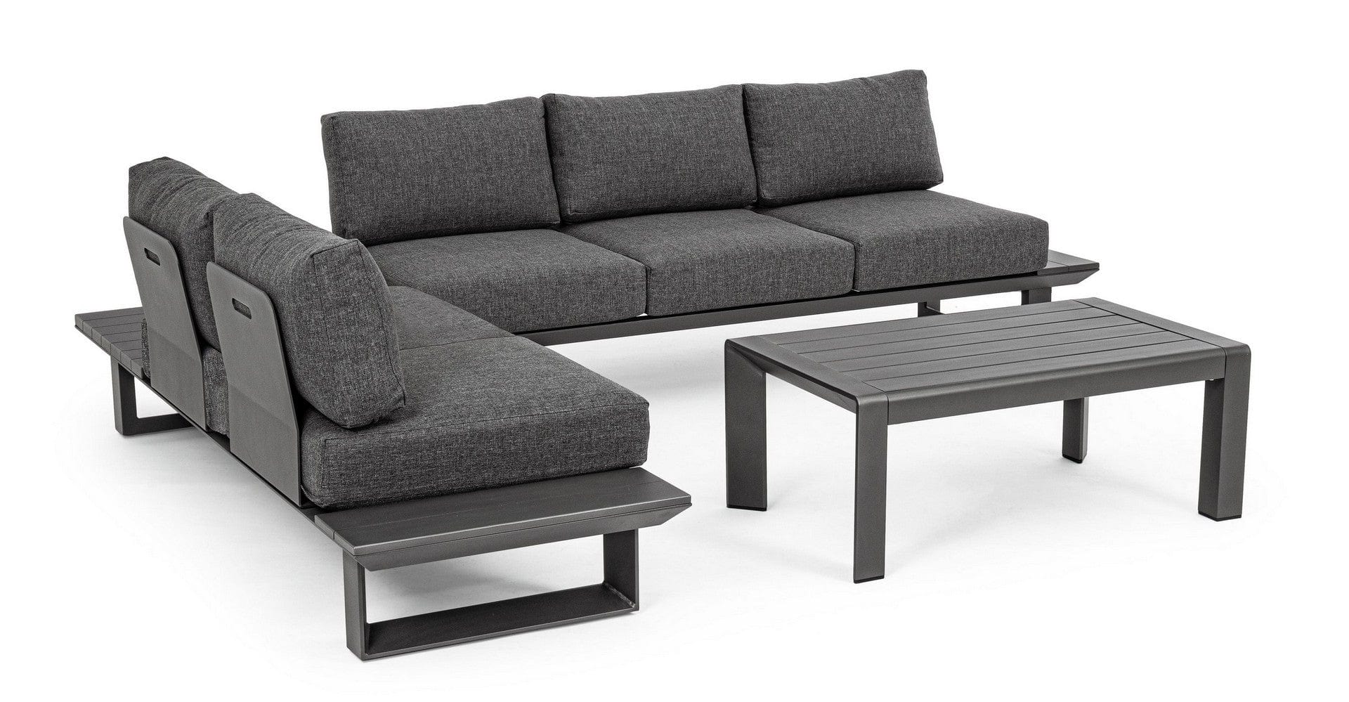 Set da giardino 5 posti con tavolino Konnor Antracite (5)