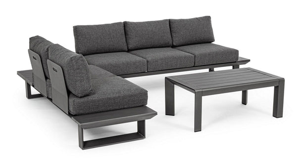 Set da giardino 5 posti con tavolino Konnor Antracite (5)