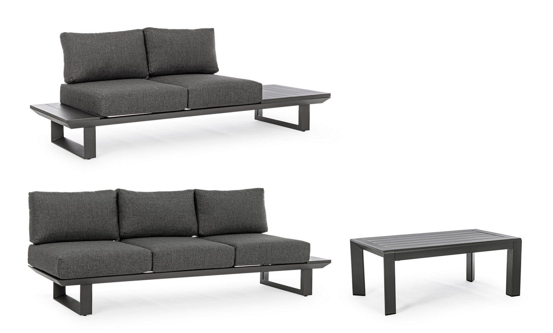 Set da giardino 5 posti con tavolino Konnor Antracite (6)