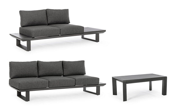 Set da giardino 5 posti con tavolino Konnor Antracite (6)