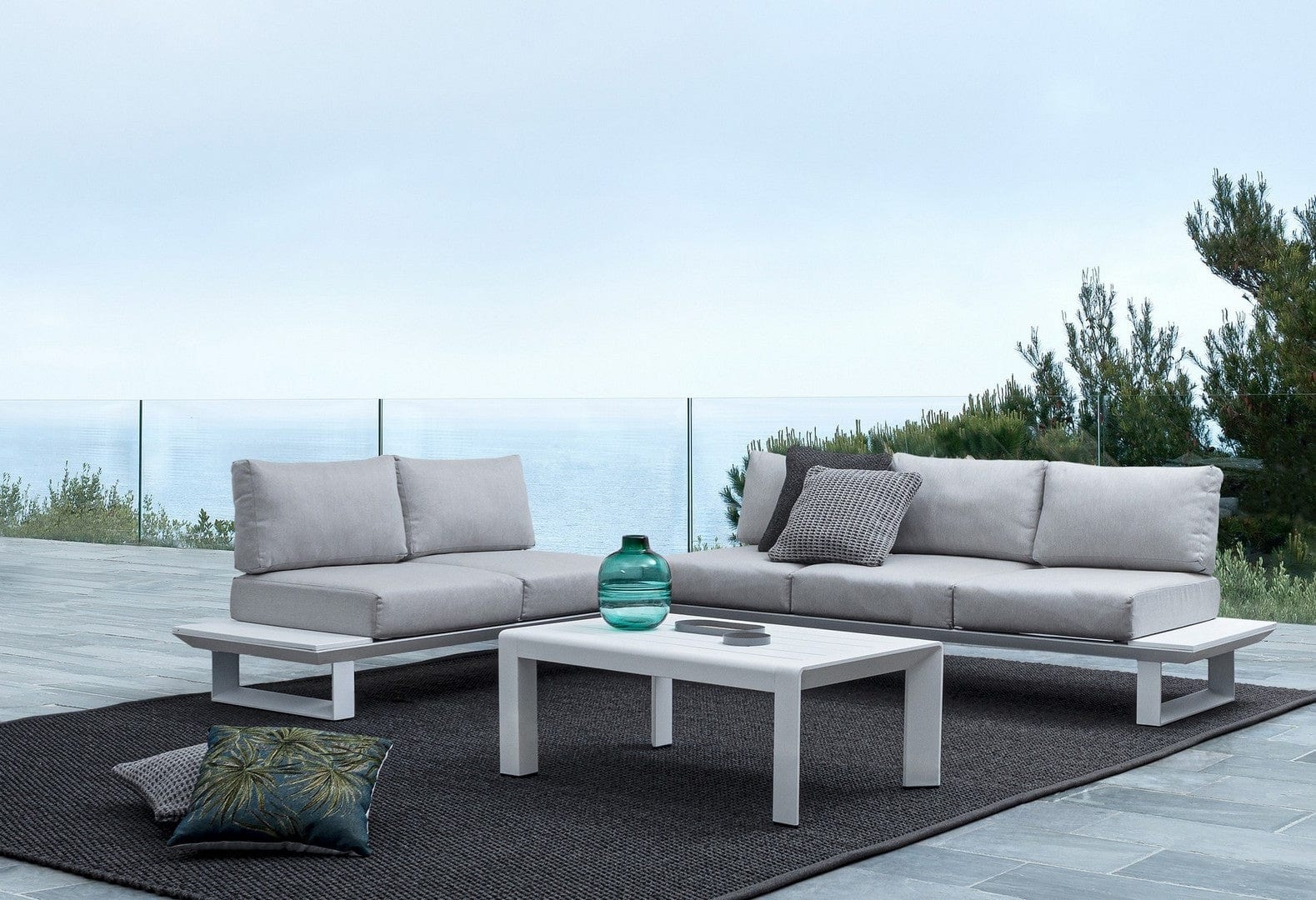Set da giardino 5 posti con tavolino Konnor Grigio (1)