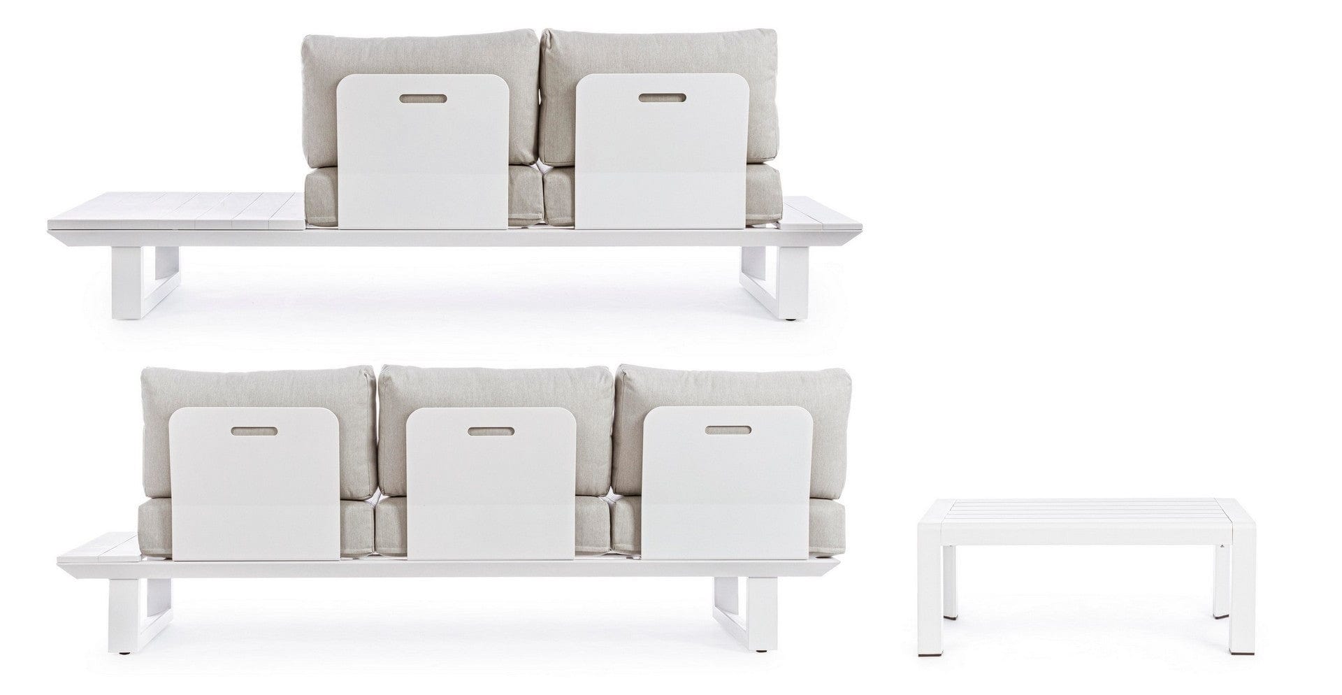 Set da giardino 5 posti con tavolino Konnor Grigio (5)