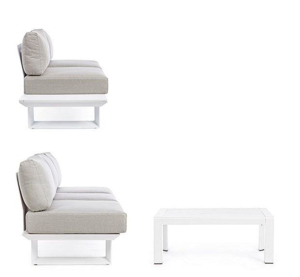 Set da giardino 5 posti con tavolino Konnor Grigio (6)